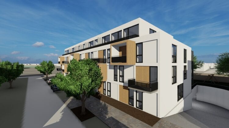 Drei Mehrfamilienhäuser für die Stadt Brühl in Holz-Hybrid-Bauweise