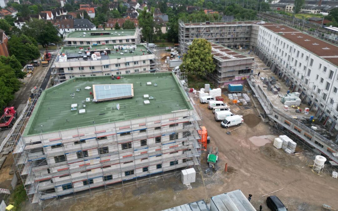 Aktuelle MBN-Luftbildaufnahmen vom Wohnquartier GI-Carrée in Hannover